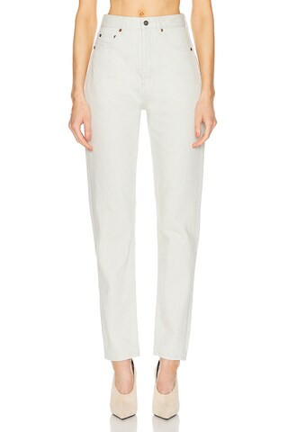 Saint Laurent Straight Leg Slim Fit Jeans in Chalk White - Ivory. Size 29 (also in ). | FWRD 