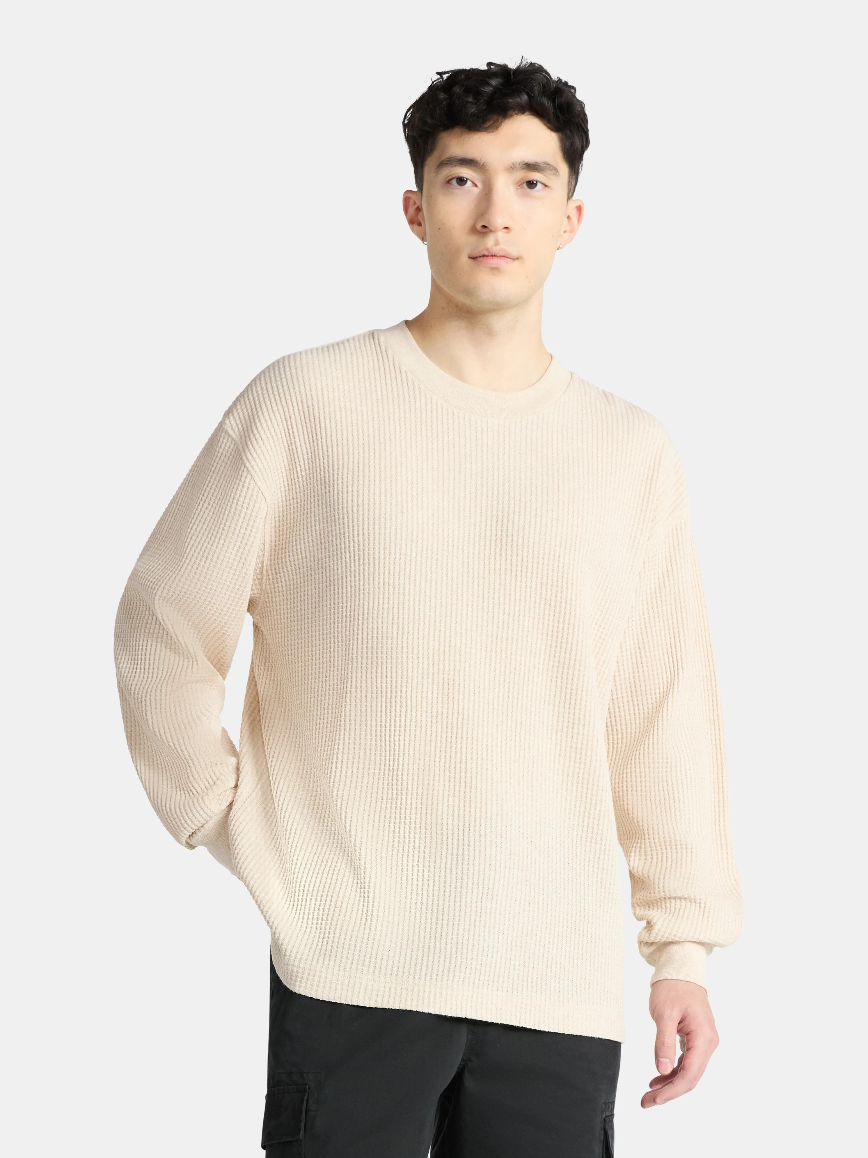 No Boundaries Thermal Tee with Long Sleeves, Men's & Big Men's | Walmart (US)