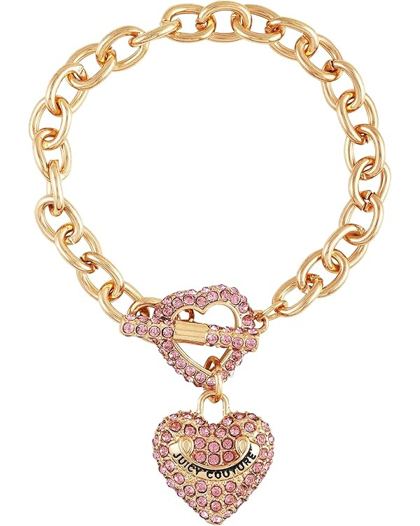 Juicy Couture Light Rose Heart Charm Toggle Bracelet | Amazon (US)