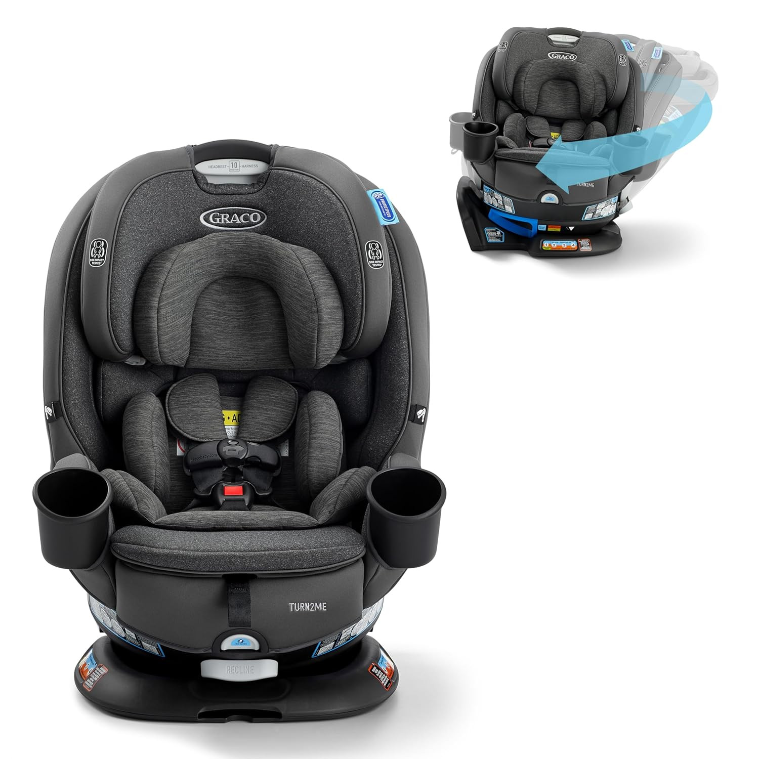 Graco Turn2Me 3-in-1 Convertible Car Seat, Manchester, Featuring Headrest and Harness Adjust, Eas... | Amazon (US)