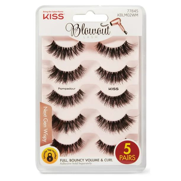 KISS Blowout False Eyelashes, Pompadour Multipack Lashes (5 Pairs) - Walmart.com | Walmart (US)