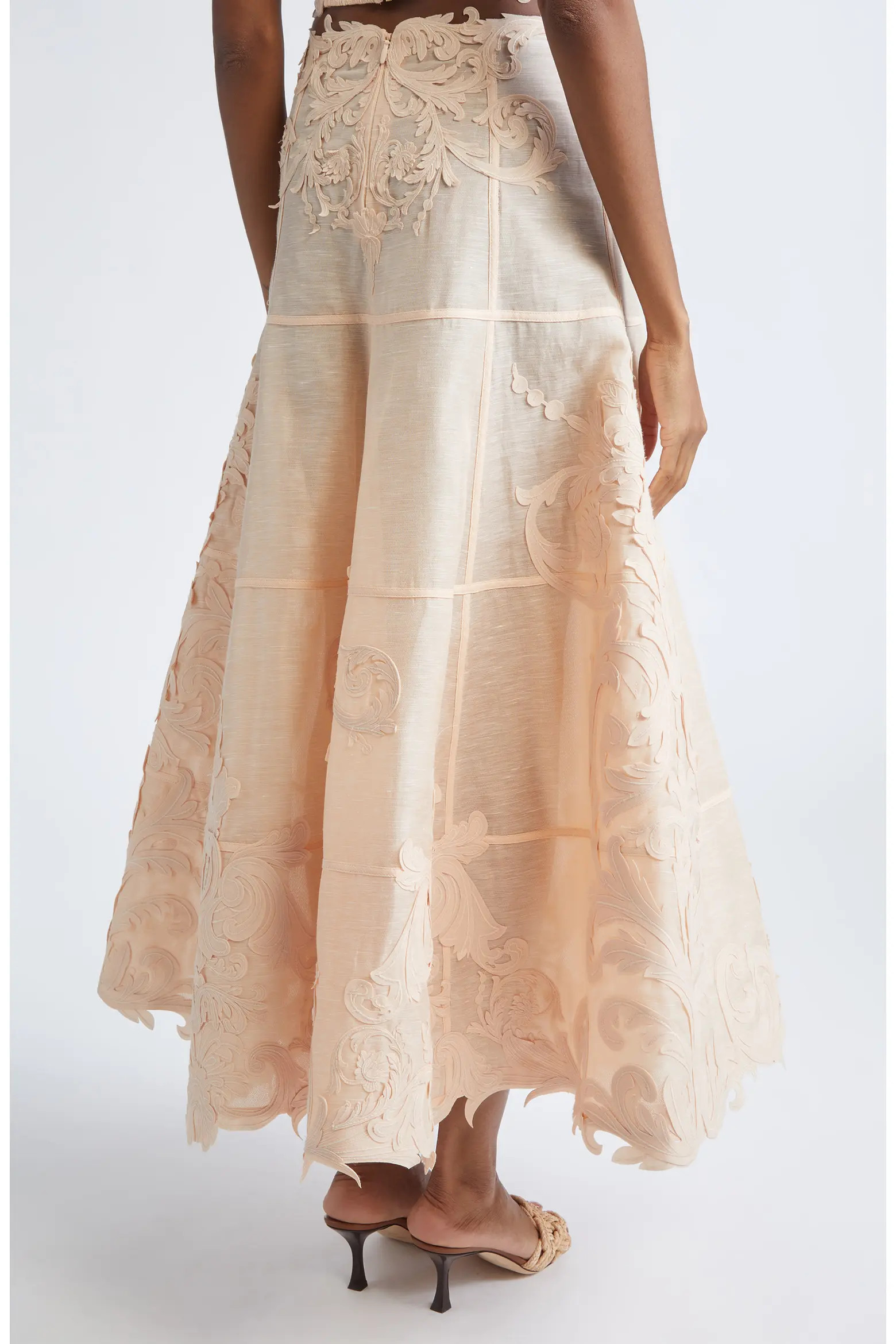 Rebellion Filigree Linen & Silk Midi Skirt (Women) | Nordstrom | Nordstrom