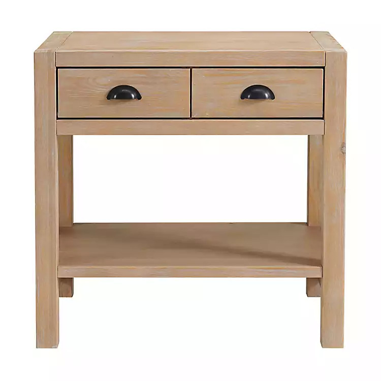 Natural Wood Grain Open Shelf Nightstand | Kirkland's Home