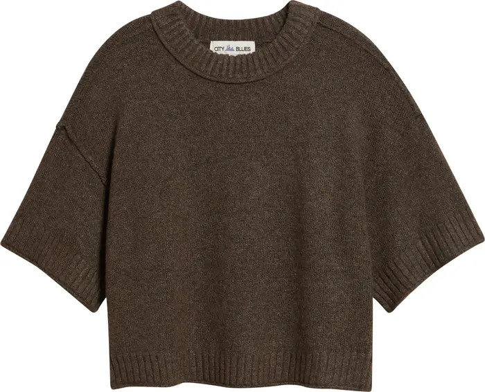 CITY BLUES Broome Crop Short Sleeve Sweater | Nordstrom | Nordstrom
