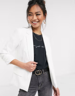 Miss Selfridge ponte blazer in white | ASOS (Global)