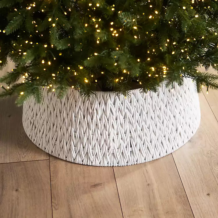 White Woven Rope Tree Collar | Kirkland's Home