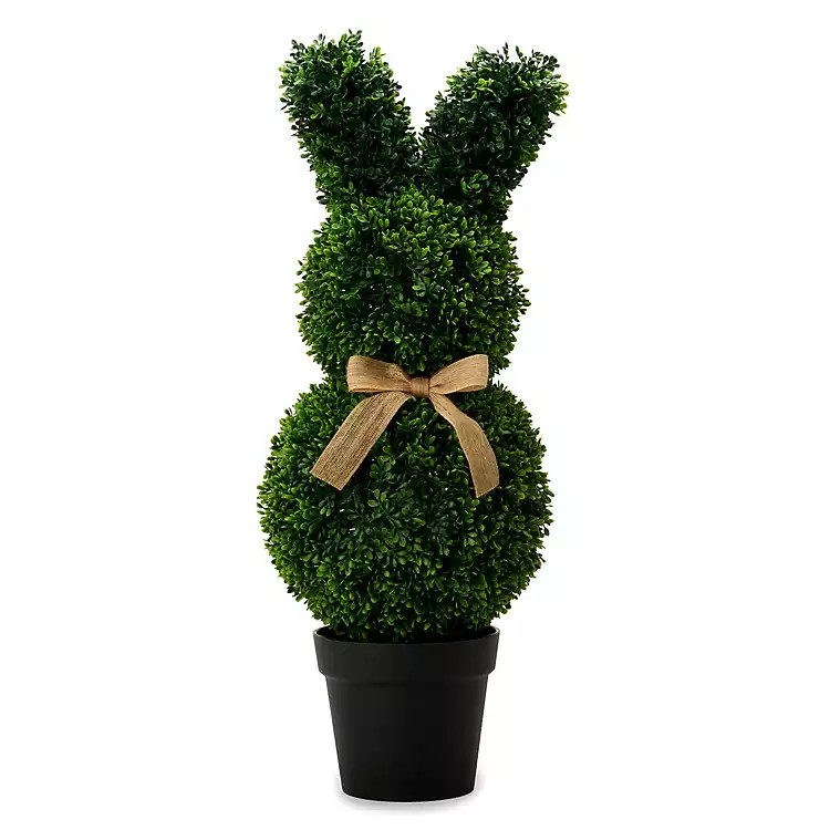 New! UV Protected Bunny with Bow Topiary | Kirklands