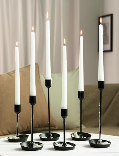 NUPTIO Black Candlestick Holders for Table: 6 Pcs Taper Candles Holders Bulk for Halloween - Tall Candle Stick Holder for Birthday Party Living Room Fireplace Centerpiece | Amazon (US)