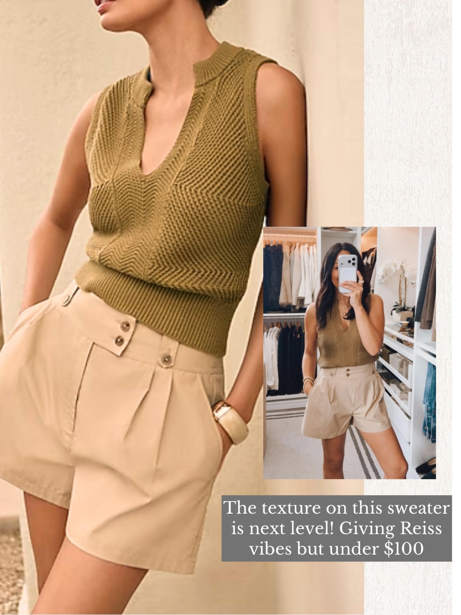 Sweater quality 12/10 and under $100 
Everything TTS, I’m wearing a small in the knit and a 4 in the shorts 

#LTKootd #LTKOver40