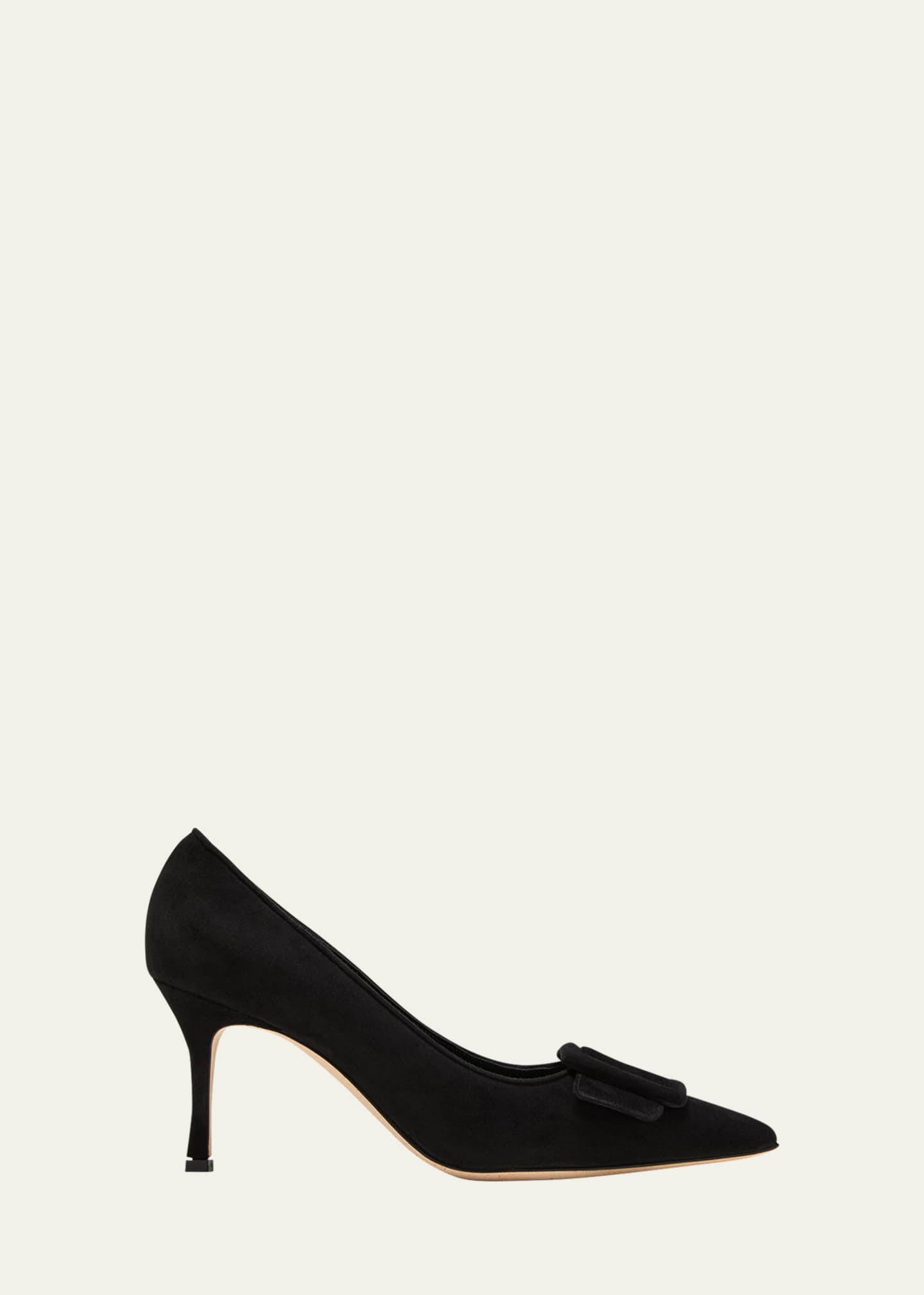 Manolo Blahnik Maysale Suede Pointed-Toe Buckle Pumps | Bergdorf Goodman