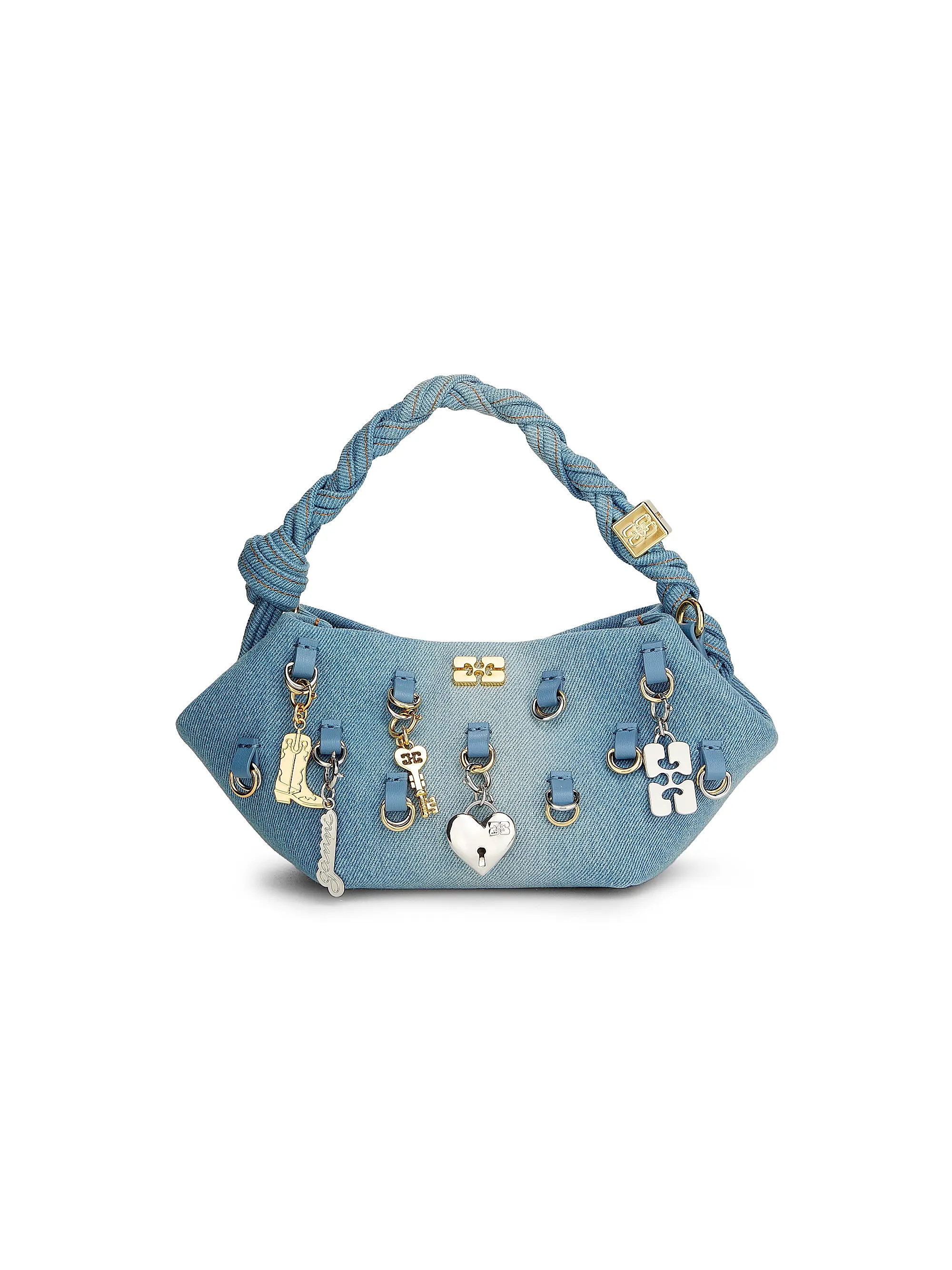 Mini Bou Charms Washed Denim Top Handle Bag | Saks Fifth Avenue