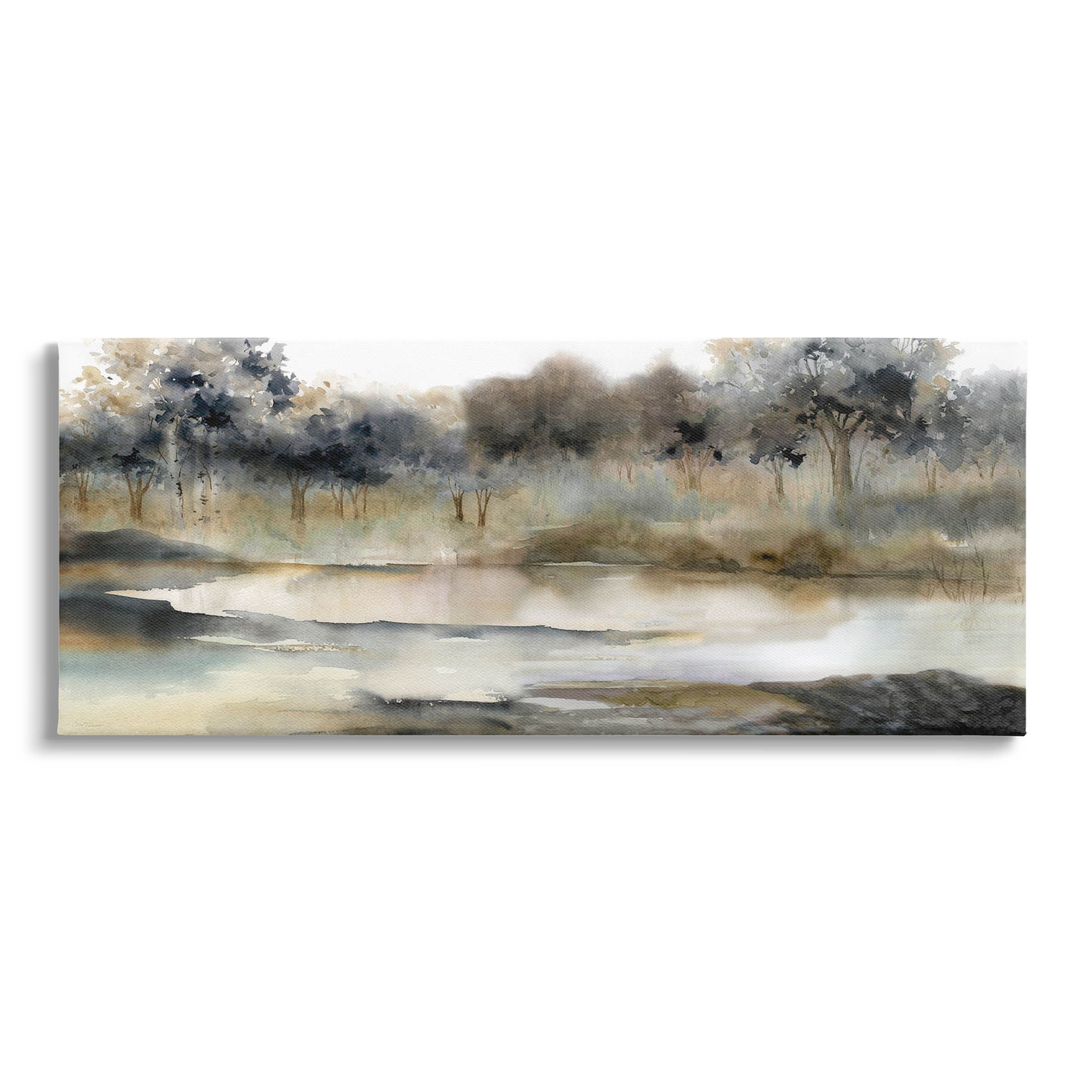 Stupell Industries Trees By Lakeside Landscape Painting Gallery Wrapped Canvas Print Wall Art, De... | Walmart (US)