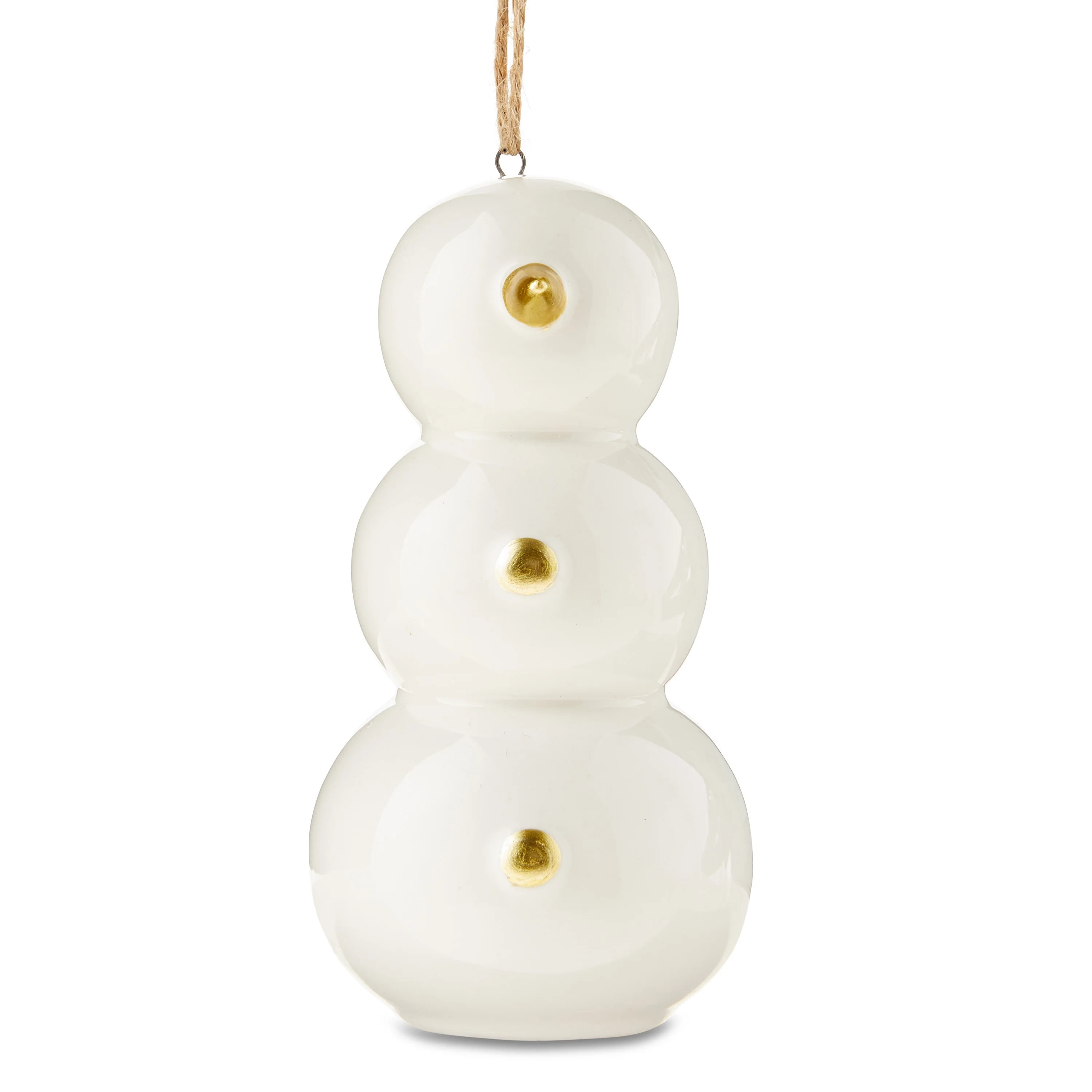 White Ceramic Snowman Christmas Ornament, 5 in, by Holiday Time - Walmart.com | Walmart (US)