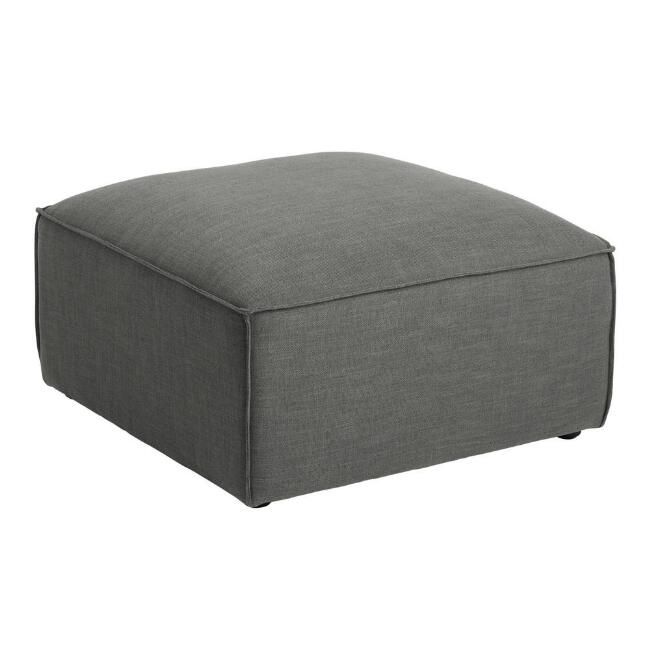 Gray Tyson Modular Sectional Ottoman | World Market