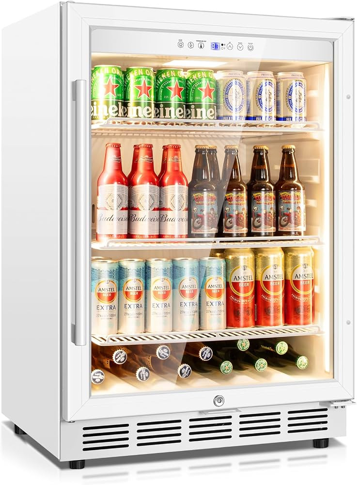 Tylza Beverage Refrigerator 24 Inch, Under Counter/Freestanding Drink Fridge, 190 Cans Beverage C... | Amazon (US)