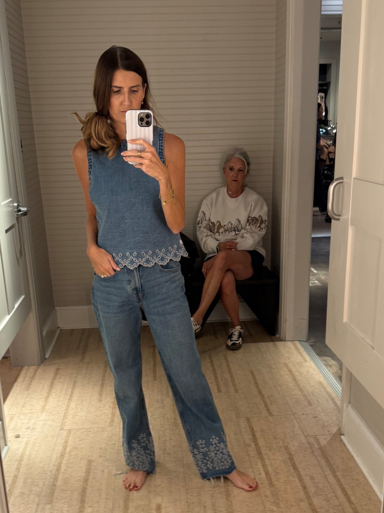 This denim eyelet set from Abercrombie is awesome. Also comes in a skirt 

#LTKOver40 #LTKFallSale #LTKSaleAlert