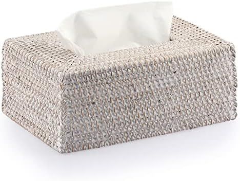 IGNPION Rattan Rectangular Tissue Cover Holder Decoration Tissue Organizer Box Tissue Paper Holder B | Amazon (UK)