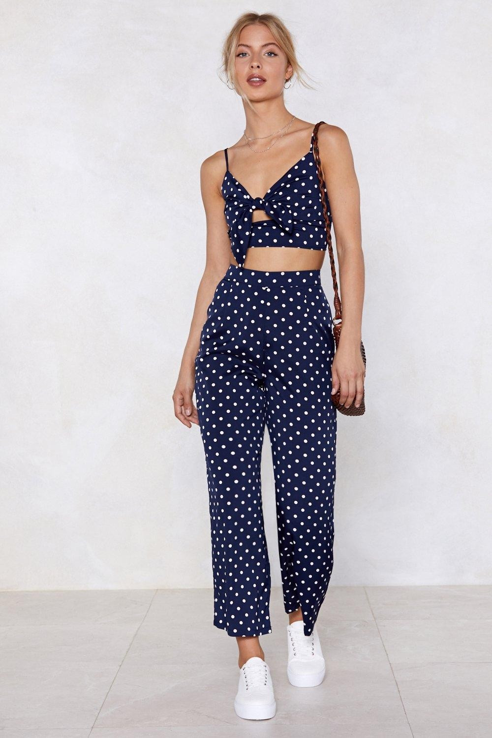 Polka Dot Bralette And Pants Set with Tie Closure | NastyGal (US & CA)