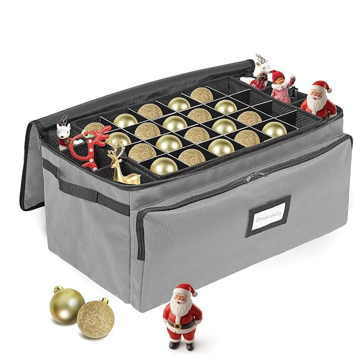 Premium Christmas Ornament Storage Box – Holds up to 72-3” Ornaments + 8 Side Slots for Figur... | Amazon (US)