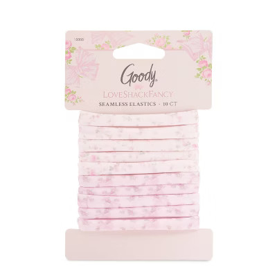 Goody x LoveShackFancy Seamless Elastics - Rosa Beaux and English Ivy - 10ct - Pink | Target