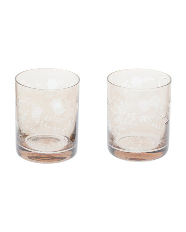 2pk Etched Floral Double Old Fashioned Glasses | Kitchen & Dining Room | Marshalls | Marshalls