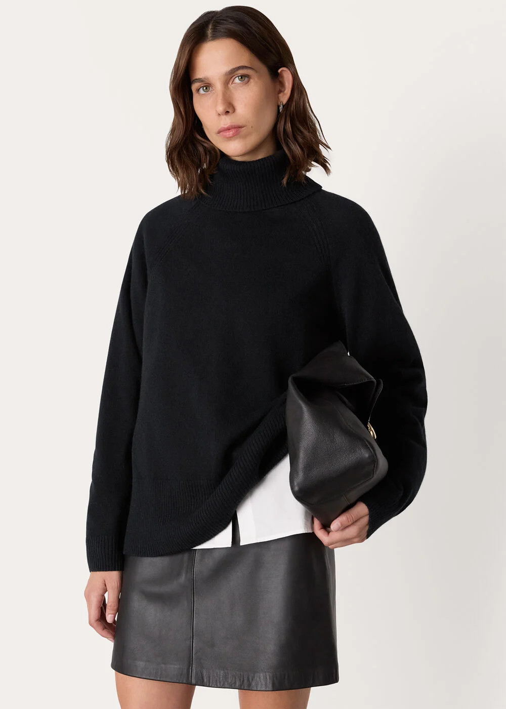 Black Cashmere Roll Neck Jumper | Whistles | Whistles UK | | Whistles