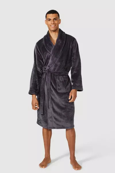 Shawl Collar Fleece Gown | Debenhams UK