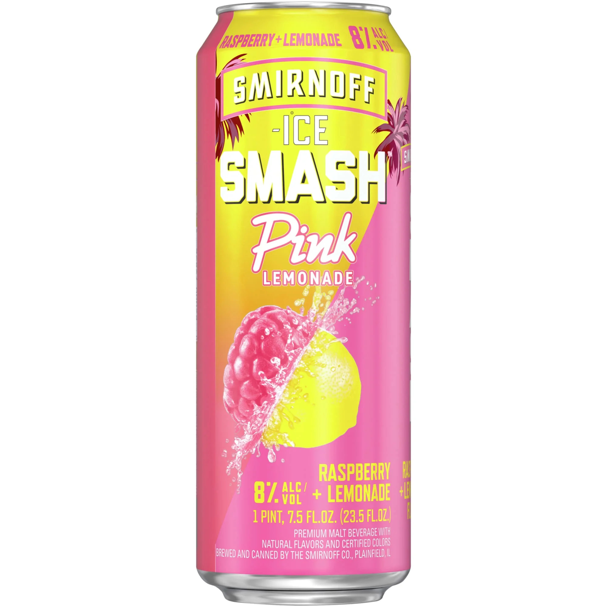 Smirnoff Ice Smash Pink Lemonade, Single Serve Can, 23.5 fl oz, 8% ABV | Walmart (US)