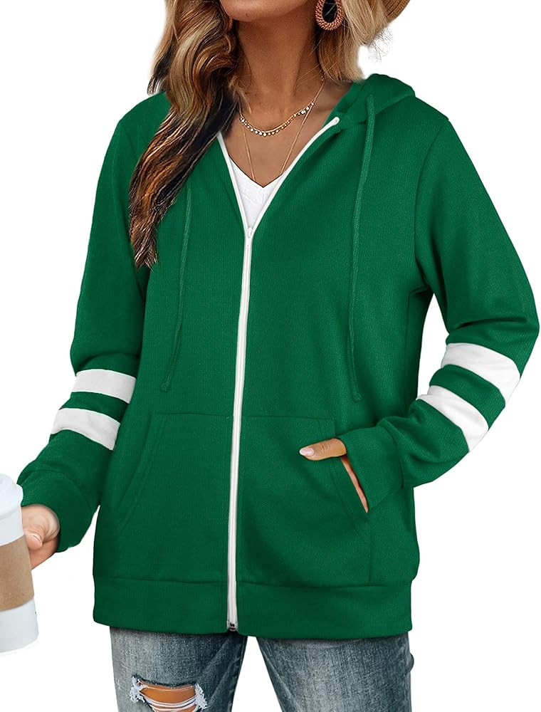 Bofell Womens Active Long Sleeve Zip Up Hoodies with Pocket Hooded Sweatshirts Jackets | Amazon (US)