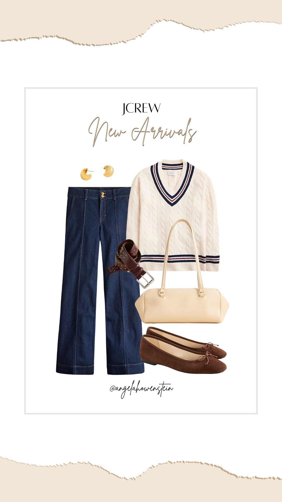 Preppy never looked so polished. A varsity-inspired sweater paired with dark denim, classic flats, and a structured bag — the perfect mix of timeless + chic for fall. #jcrew #ltknewarrivals #preppychic



#LTKShoeCrush #LTKStyleTip #LTKItBag