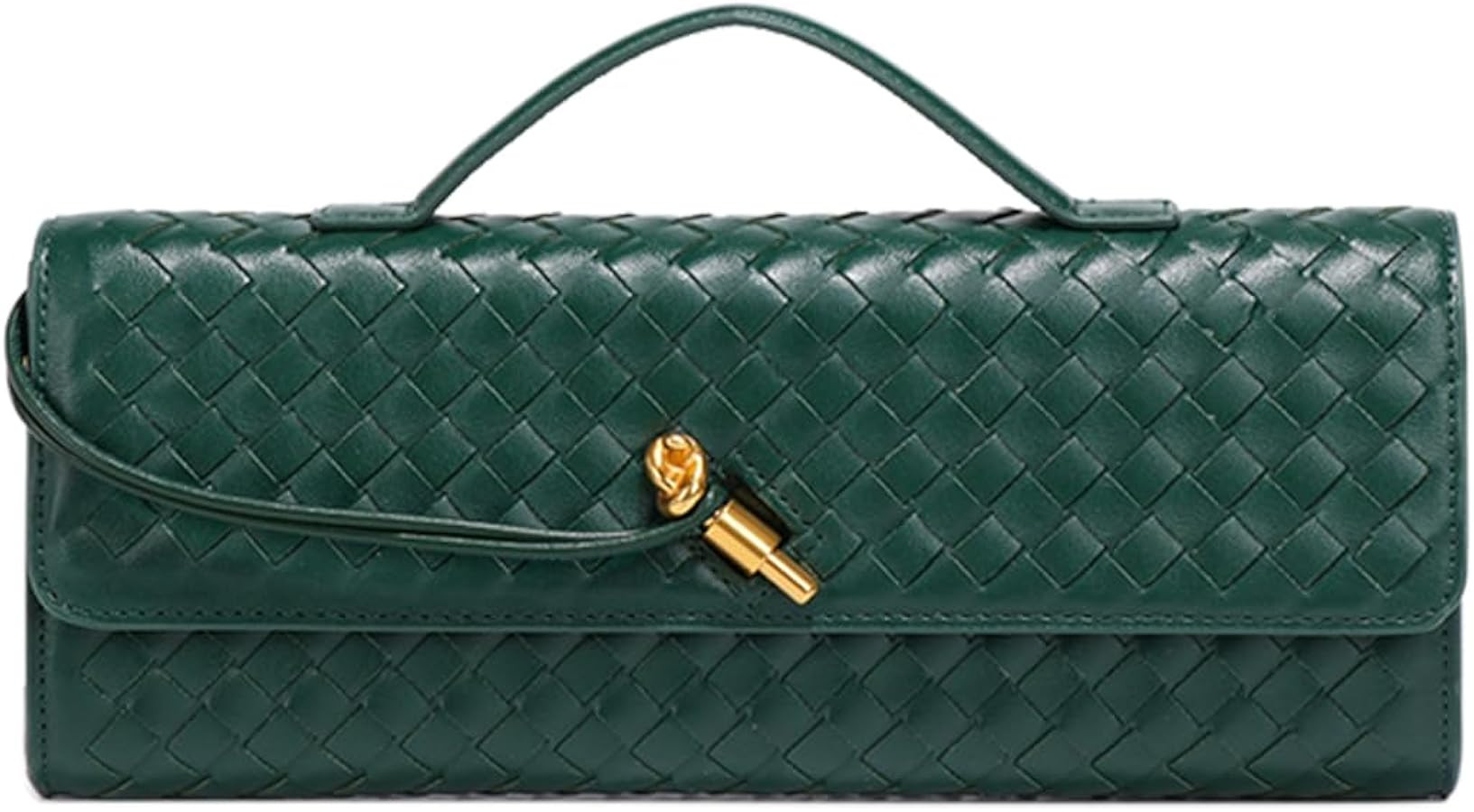 JYG Woven Handbag for Women Fashion Evening Shoulder Bag PU Leather Handmade Clutch Purse Casual ... | Amazon (US)