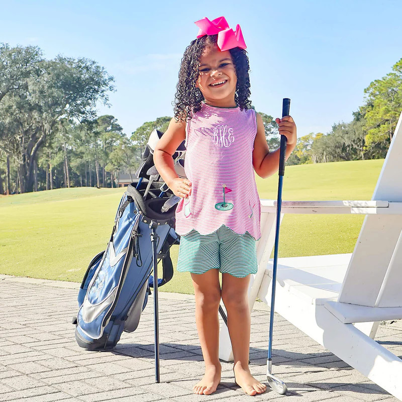 Golf Life Pink Stripe Cleo Short Set | Classic Whimsy