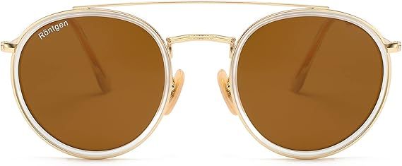 CONRAD RONTGEN Retro Round Sunglasses for Women Men Double Bridge UV400 Protection | Amazon (US)