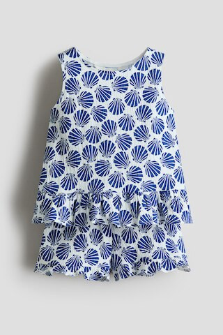 H & M - 2-Piece Crinkled Cotton Set - White/Seashells | H&M (US + CA)