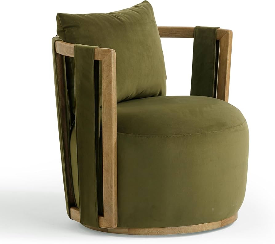 Tov Furniture Paolo Green Upcycled Distressed Velvet Swivel Chair | Amazon (US)