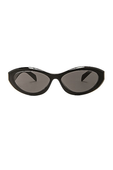 Prada Oval Sunglasses in Black | FWRD 