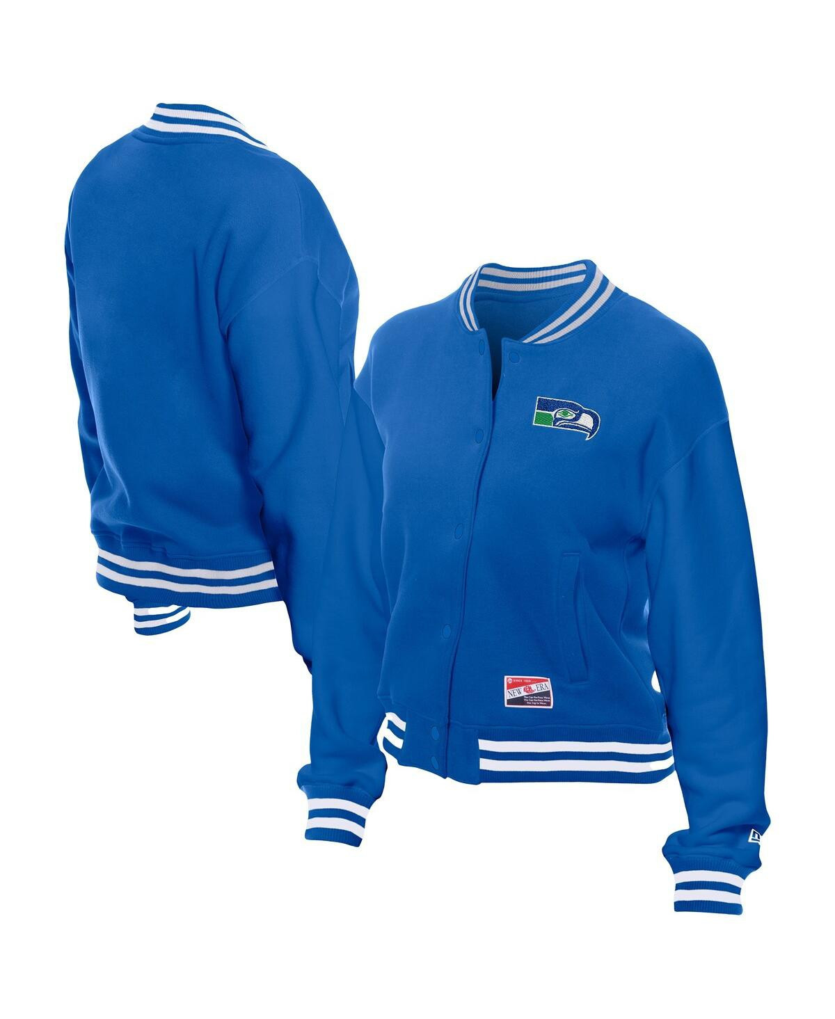 New Era Women's Royal Seattle Seahawks Throwback Fleece Full-Snap Jacket - Royal | Macy's