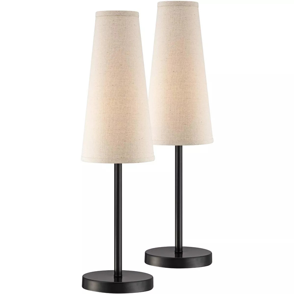360 Lighting Modern Table Lamps 26" High Set of 2 Dark Espresso Bronze Metal Off White Linen Cone... | Target
