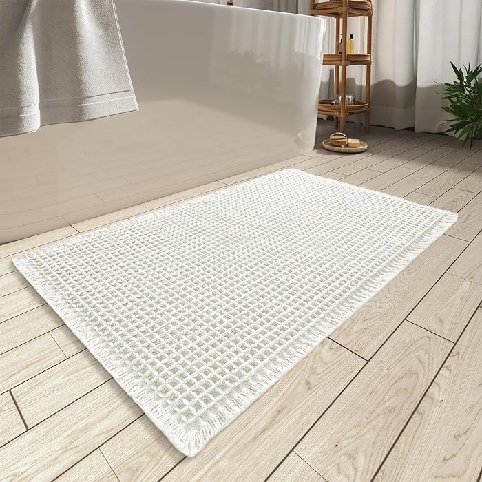 AMOAMI Upgraded Waffle Bath Mat, Super Absorbent Non Slip Bath Mats for Bathroom Floor, Machine W... | Amazon (US)