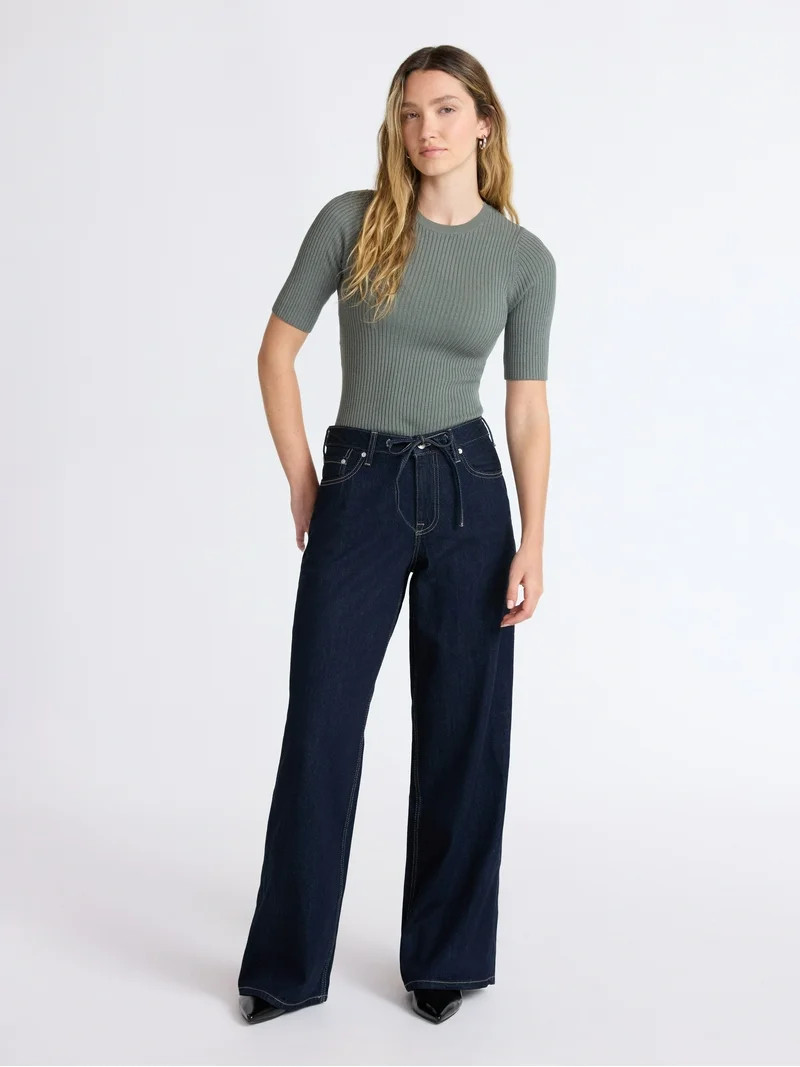 Scoop Women\u2019s and Women's Plus Relaxed Low Slung Jeans, Sizes 0-28 Plus | Walmart (US)