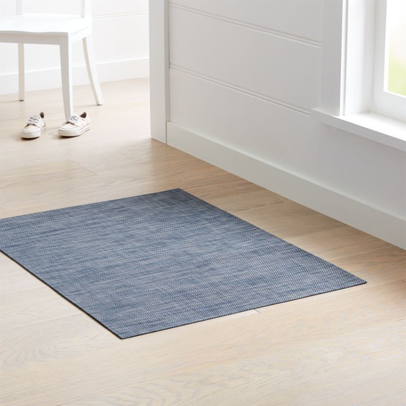 Chilewich Basketweave Denim Woven Floormat | Crate and Barrel | Crate & Barrel