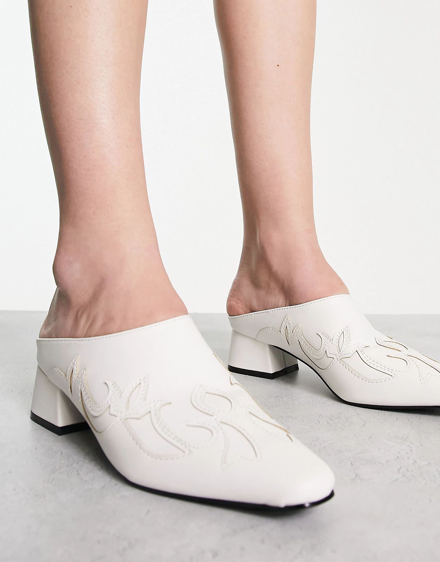 RAID Brina backless western shoes in white | ASOS (Global)
