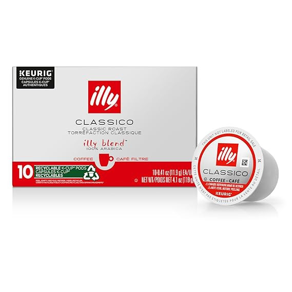 illy Coffee, Smooth and Balanced, Classico Medium Roast Coffee K-Cups, Made with 100% Arabica Cof... | Amazon (US)