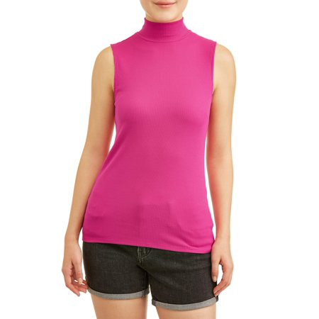 No Boundaries Juniors' Sleeveless Mockneck Shirt | Walmart (US)