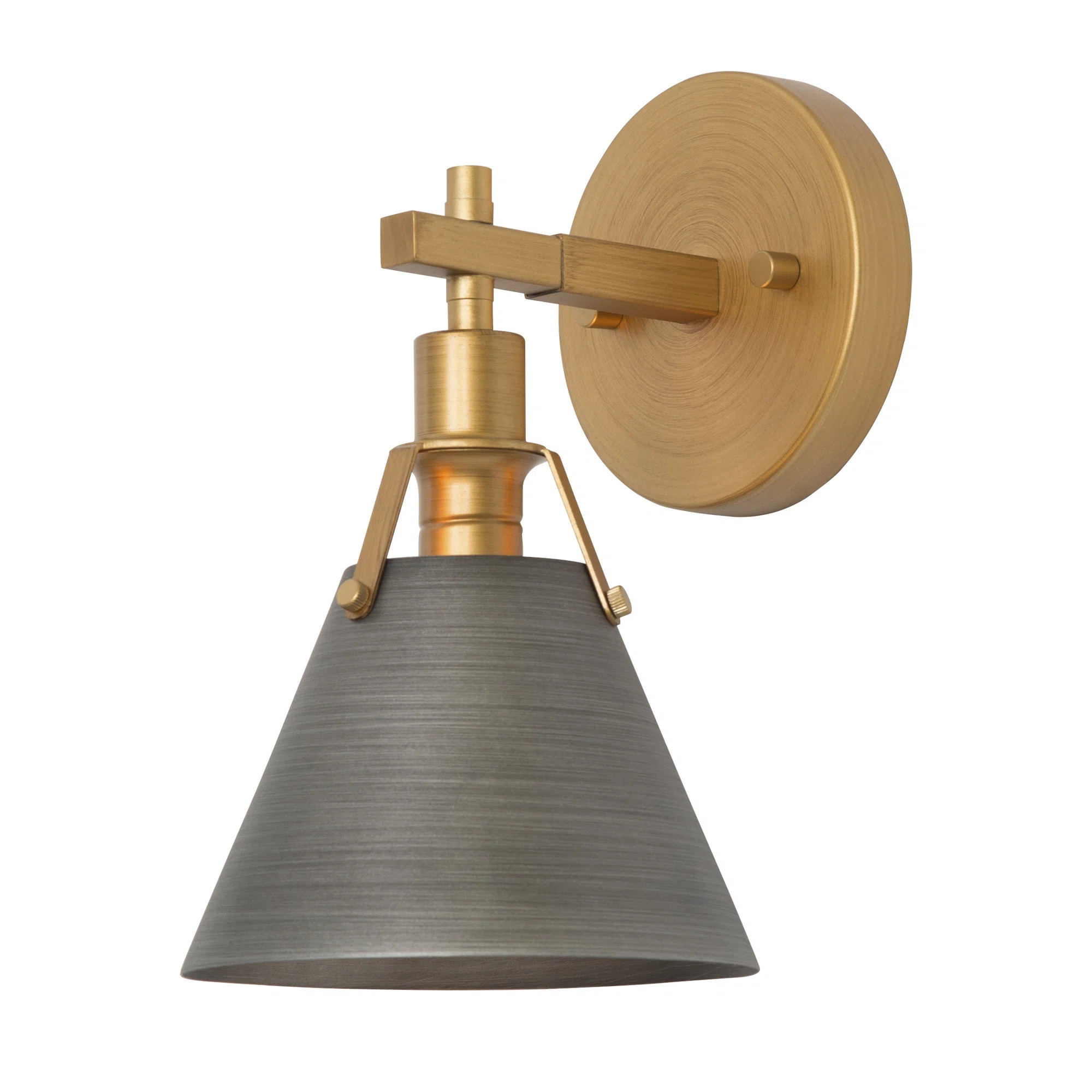Rajan 1 - Light Dimmable Nickel/Brass Armed Sconce | Wayfair North America