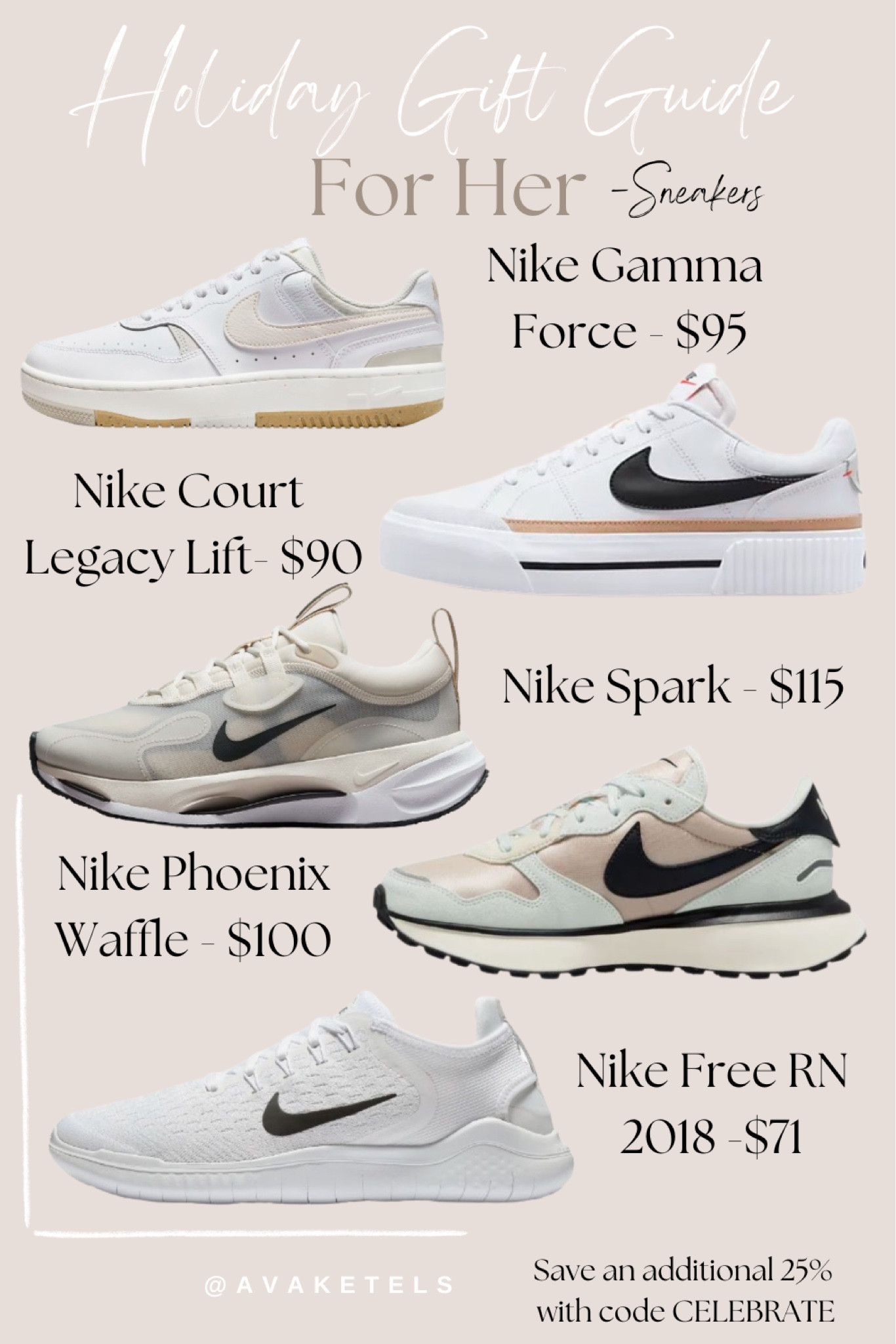 Neutral Nike Sneakers that I’m in love with! Would make the perfect Christmas gift for her 🤍

Shoes / neutrals / for her / casual / Ava Ketels / gift guide for her / teen gifts / gifts for mom / gifts for girl / gifts for wife / Christmas gift guides 

#LTKGiftGuide #LTKsalealert #LTKshoecrush