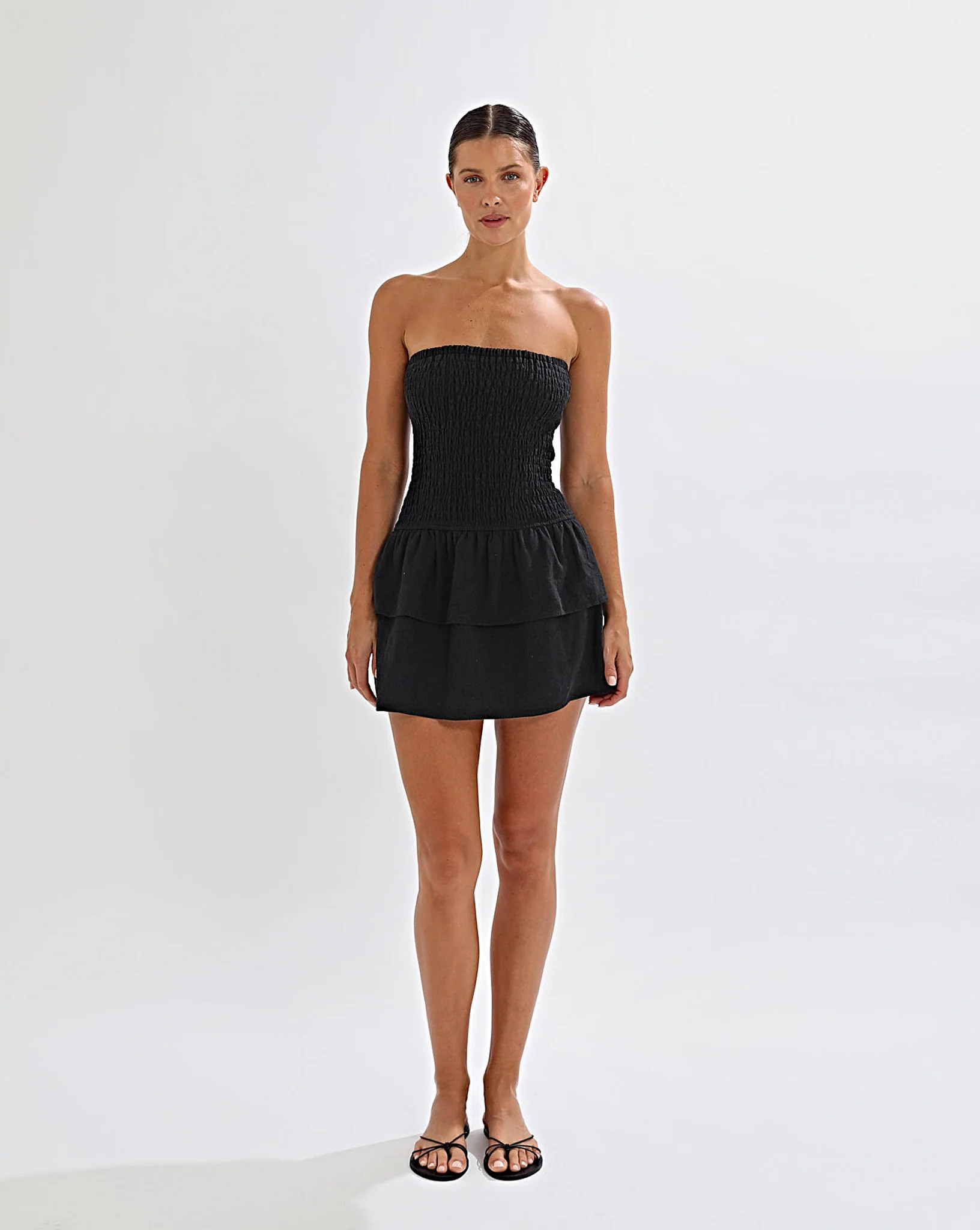 Evie Strapless Dress Black | One Mile