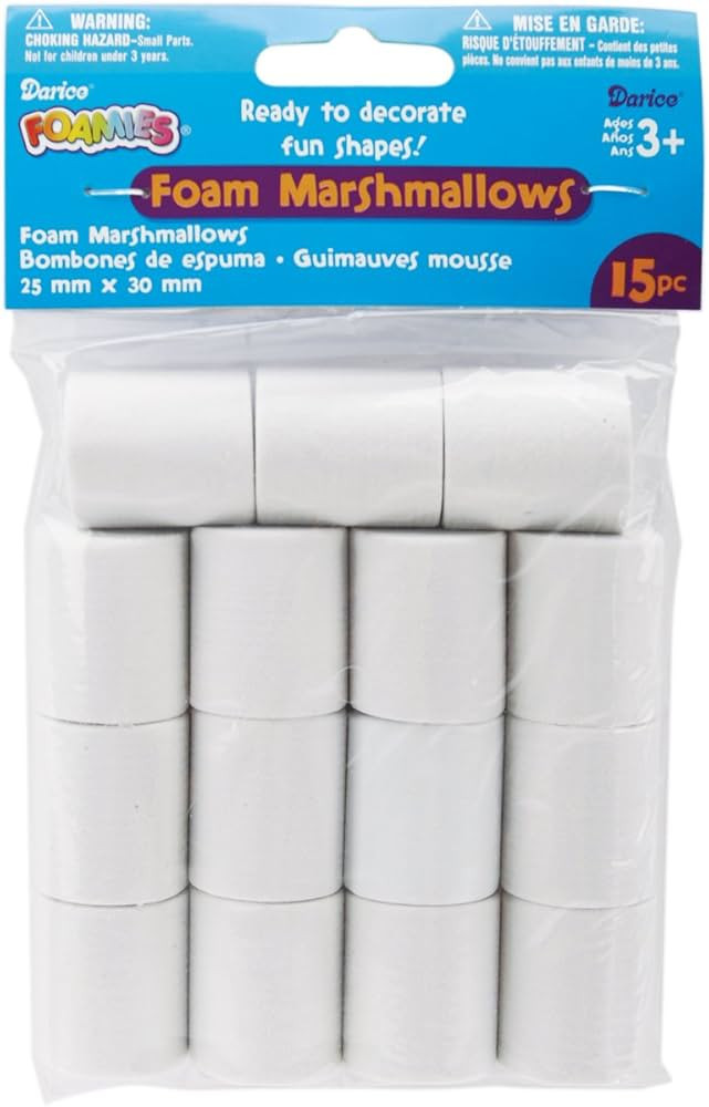 Darice 15-Piece Foam Marshmallow Shapes, 25mm by 30mm | Amazon (US)