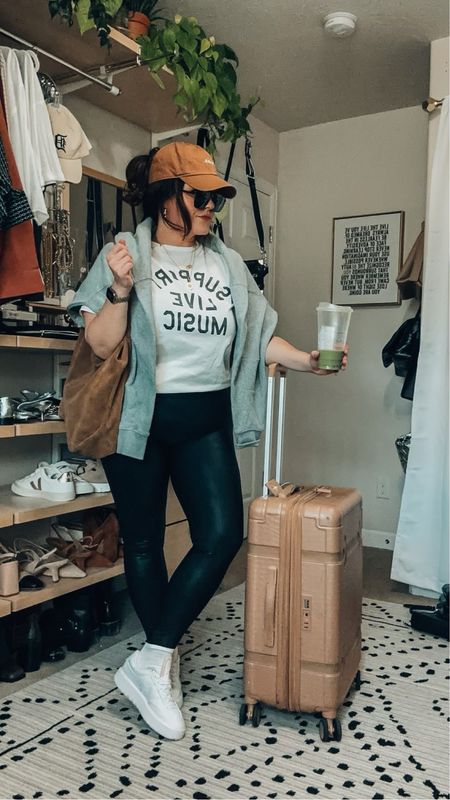 Midsize Fall Capsule Wardrobe Outfit Ideas | Graphic tee |Leather leggings | New balance sneakers | Casual outfit inspo

#LTKstyletip #LTKmidsize #LTKfindsunder50