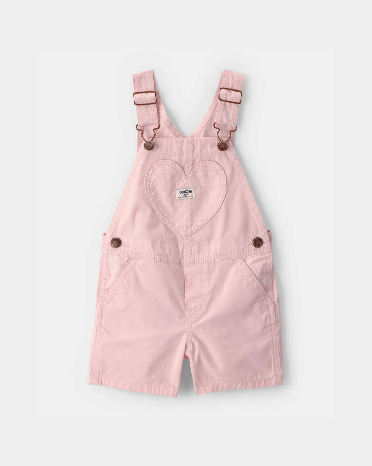 Toddler Girl Heart Pocket Canvas Shortall - Pink | Carter's Inc